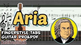 Johann Sebastian Bach-Aria Easy Fingerstyle Guitar Tutorial Tabs