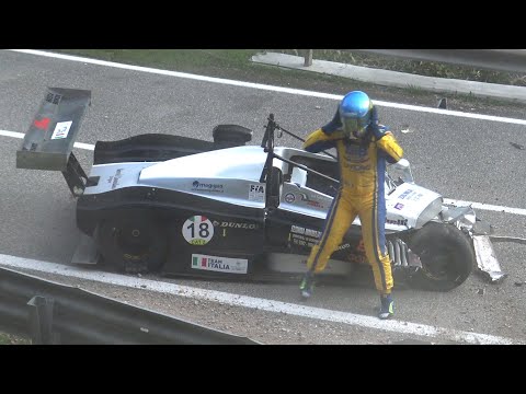 Lucky Driver CRASHES into Guardrail at HIGH SPEED! - Osella PA20 BMW on Hillclimb!