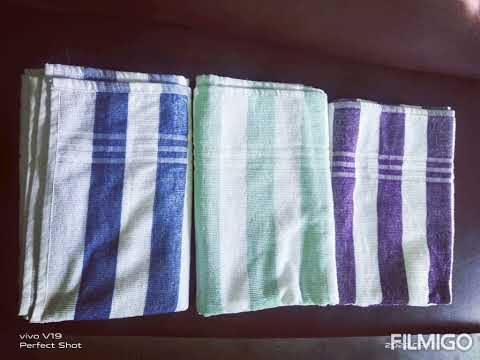 Skt plain cotton checked bath towel, for home,hotel etc, siz...