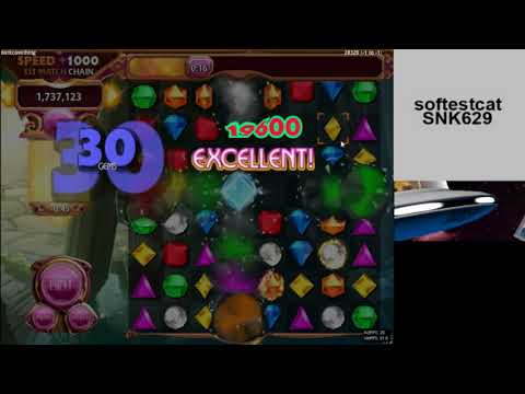 Bejeweled 3:  858 Speed Chain in Lightning Mode @ x18 (Also 515 after x6)