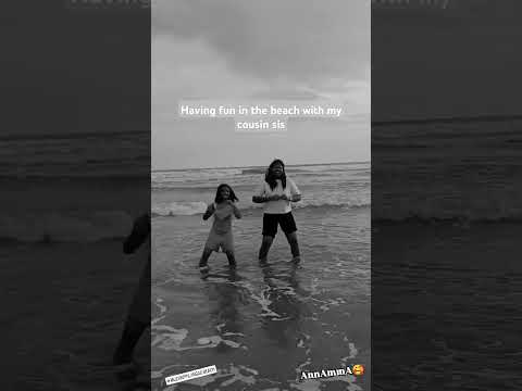 Having fun with my cousin sister in the beach ☺️😄