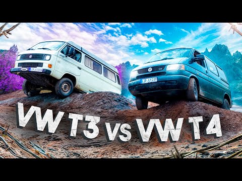 Off-road at the limit: Which bus can withstand more? 😱 T3 vs. T4 Challenge!