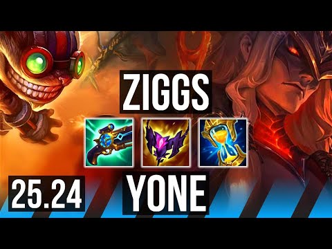 ZIGGS vs YONE (MID) | NA Grandmaster | 25.24