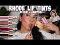 NEW ✨ RHODE PEPTIDE LIP TINTS REVIEW + SWATCHES ON ALL FOUR SHADES + LIP LINER RECOMMENDATIONS!