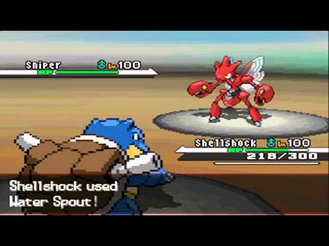 (HD) BLASTOISE WATER SPOUT SWEEP - Pokemon Wifi Battle (narrated)
