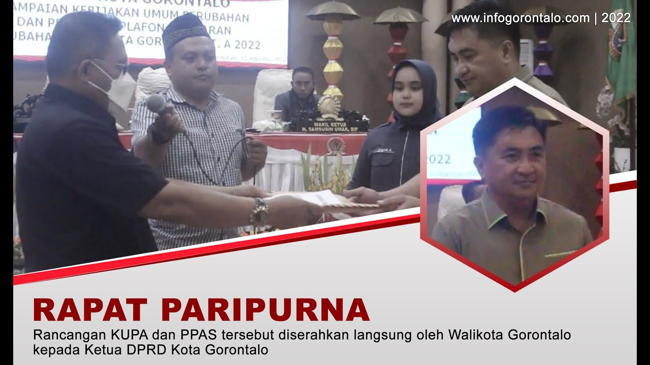 DPRD Kota Gorontalo Terima Dokumen Rancang KUPA dan PPAS Tahun Anggaran 2022