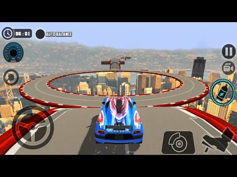 Impossible Car Tracks 3D - Blue Car Driving Stunt Levels 14 - 15 Campaing Mode - Android Gameplay