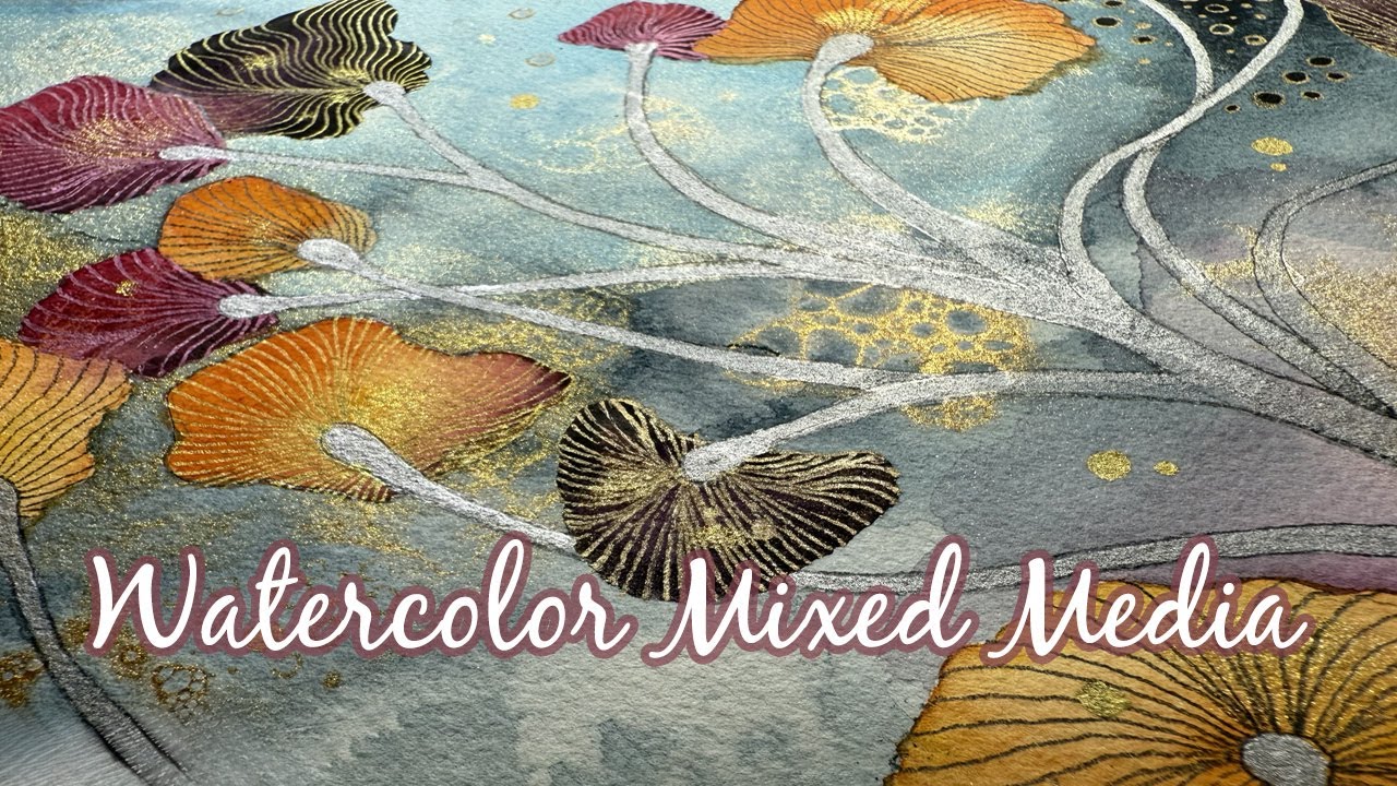 Watercolor Painting with Bubbles & Zentangle Drawing - Relaxing ART Tutorial!