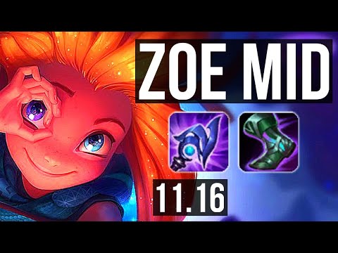 ZOE vs KHA'ZIX (MID) | 7/0/5, 800+ games, Godlike, 800K mastery | EUW Grandmaster | v11.16