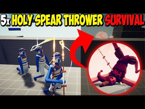 NOOB?! 5x HOLY SPEAR THROWER vs EVERY FACTION - Totally Accurate Battle Simulator TABS