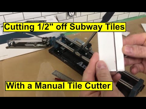 (DIY) How to Cut Off & Use 1/2" Pieces of Subway Tile WITHOUT a WetSaw (Using a Manual Tile Cutter)