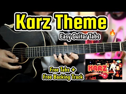Karz Theme Music - Most Easy Guitar Tabs Acoustic -Free Backing Track + written tabs -Ek Haseena Thi