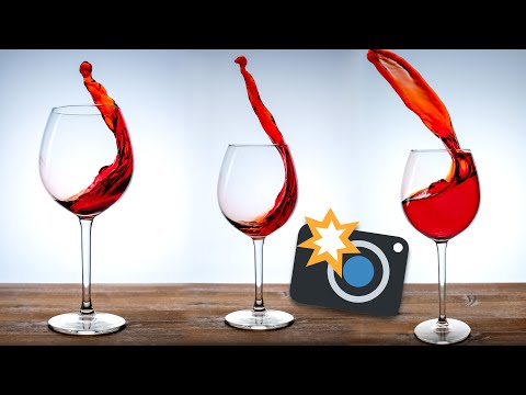 FOTOGRAFIEREN LERNEN 📸🍷 Wein im Weinglas Strudel | Fontäne mit Blitz!