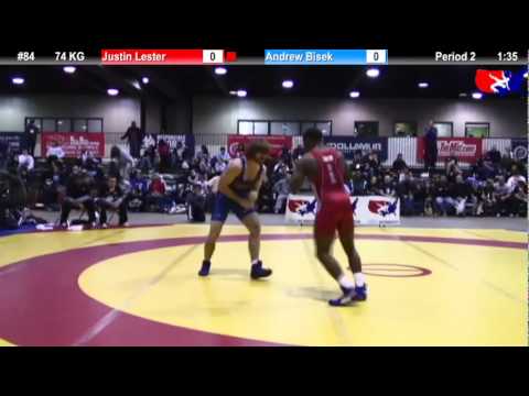 2011 U.S. Open FRI GR 74 KG: Justin Lester vs. Andrew Bisek Semifinal