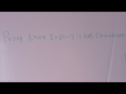 Measure theory. Proving that the interval [0 1] is not countable.