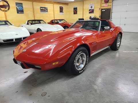 1975 Red Corvette T Top Stingray Rare L82 4spd Video