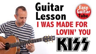 I Was Made for Lovin' You - Kiss // Easy fingerstyle guitar lesson + TABS (how to play, tutorial)