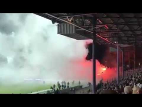 Aue - Karlsruher SC Pyro 10.03.2017