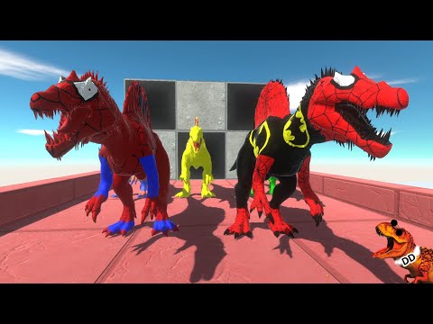 5 Marvel Spinosaurus TOXIC SPINO vs DARK SPINOSAURUS Death run   animal revolt battle simulator