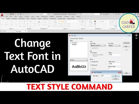 How to Change Your Text Font in AutoCAD | Text style...
