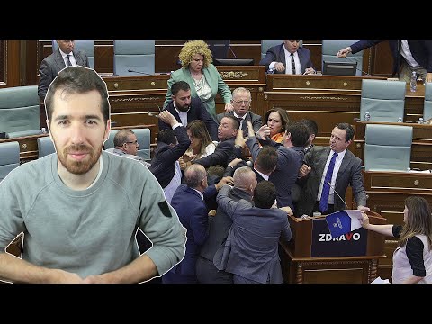 A PORRADA NO PARLAMENTO DO KOSOVO