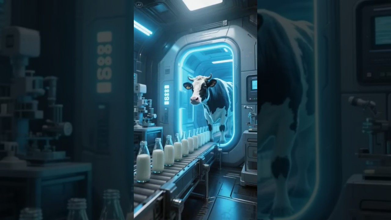 How Cow Milk is Made by AI 🤯 | Ultra Realistic Factory Process | Unbelievable AI Animation #shorts
