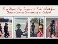 Tiny Steps Big Impact ️ Kids Walk For Breast Cancer Awareness At School