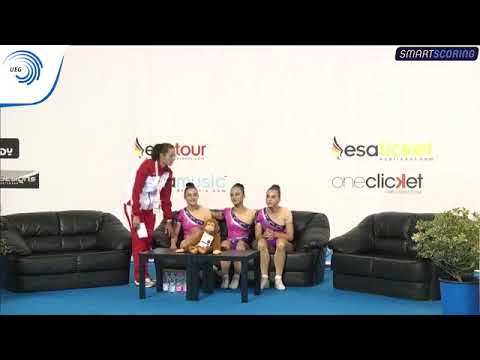 Sandra DINCA, Lorena JINGA & Sarmiza NICULESCU (ROU) - 2017 Aerobics Europeans, junior trio final