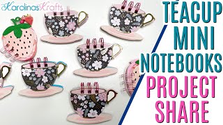 Tea Cup Mini Notebooks Project Share, Tea Mini Notebooks, Mini Notebook Journals, Tea Party Favors