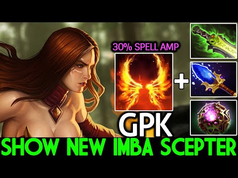 GPK [Lina] New Imba Scepter 30% Spell Amp One Ult Kill Dota 2