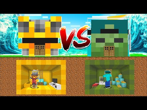Minecraft MC NAVEED VS ZOMBIE MARK UNDERGROUND HOUSE MOD / BUILD UNDERGROUND HOUSE !! Minecraft Mods
