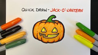 Quick Draws for Kids - How to Draw a Jack O'Lantern (Easy)