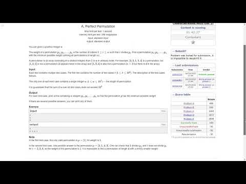 Codeforces round 810 Div  A done | Perfect Permutation