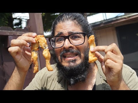 BLINDFOLDED FROG LEG CHALLENGE! - DEEP FRIED FROG vs CHICKEN