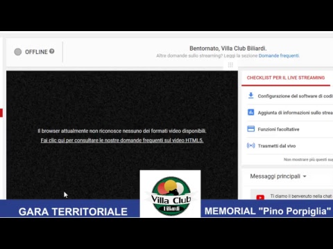 Live stream di Villa Club Biliardi - Biliardo 1