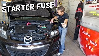 MAZDA CX-7 STARTER FUSE LOCATION REPLACEMENT. MAZDA NO CRANK NO START