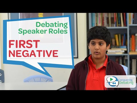 Conquering Debating - First Negative Speeches