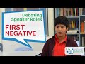 Conquering Debating First Negative Speeches