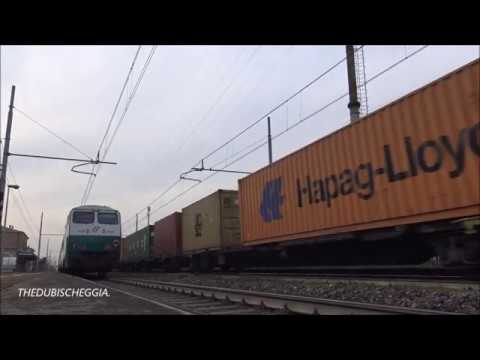 LA STROMBAZZATA DELLA E.652 CON MERCI IN TRANSITO A PONTECURONE. (AL) 8 - 2 - 2020.