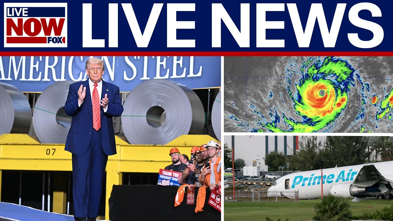 LIVE: Hurricane Lowell to make landfall in Hawaii, Trump steel remarks, Amazon plane crash update
