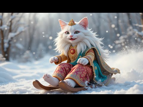 Kittens Sledding ADVENTURE! 🙀😻 #cat #shorts #catlovers #aicat #cutecat #kittens #shortsvideo