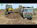 2 JCB 3dx machine Loading mud together Tata Dumper truck 2518 10 tyre Tipper with jcb 3dx #jcb