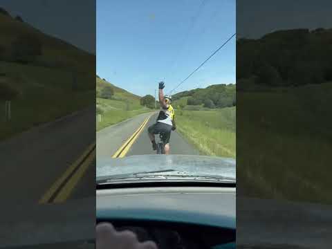 Annoying road cyclist instant karma