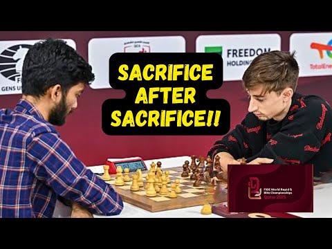 Sacrifice after Sacrifice! | GM Gukesh vs. GM Daniil Dubov  | FIDE World Chess Blitz 2025 - R10
