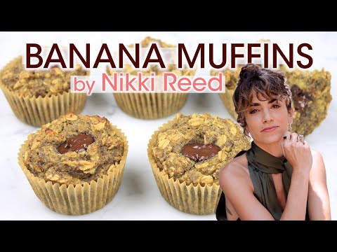 Healthy Banana Muffins Recipe by NIKKI REED: Vegan & Gluten Free & Dairy Free | How To Cuisine