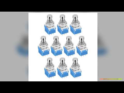 DaierTek 10PCS Guitar Effect Pedal 3PDT Footswitch 9 Pin Latching Stomp Push Button Foot Switch