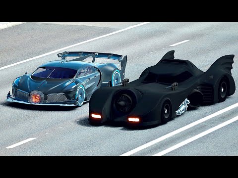 Batmobile 1989 vs Bugatti Black Devil VGT - Drag Race 20 KM