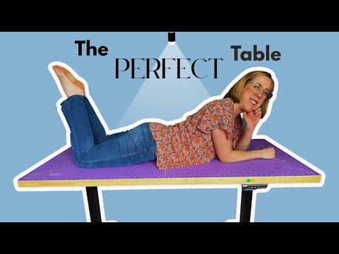 Part of a video titled How I made an EASY DIY height-adjustable sewing table