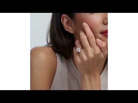 LOW SET CHLOE 5.00CT LAB DIAMOND ROUND CUT ENGAGEMENT RING IN PLATINUM F/VS1