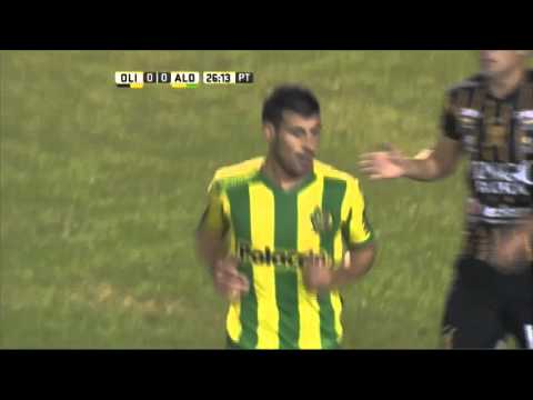 La única del primer tiempo fue de Aldosivi. Olimpo 0 - Aldosivi 0. Fecha 12. Primera División 2016